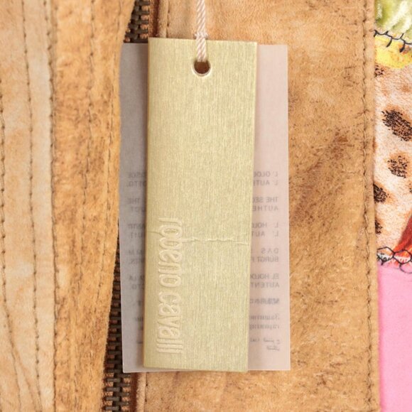 AUTH Roberto Cavalli Printed Silk Patchwork and Suede Leather Jacket NWT - Picture 5 of 8